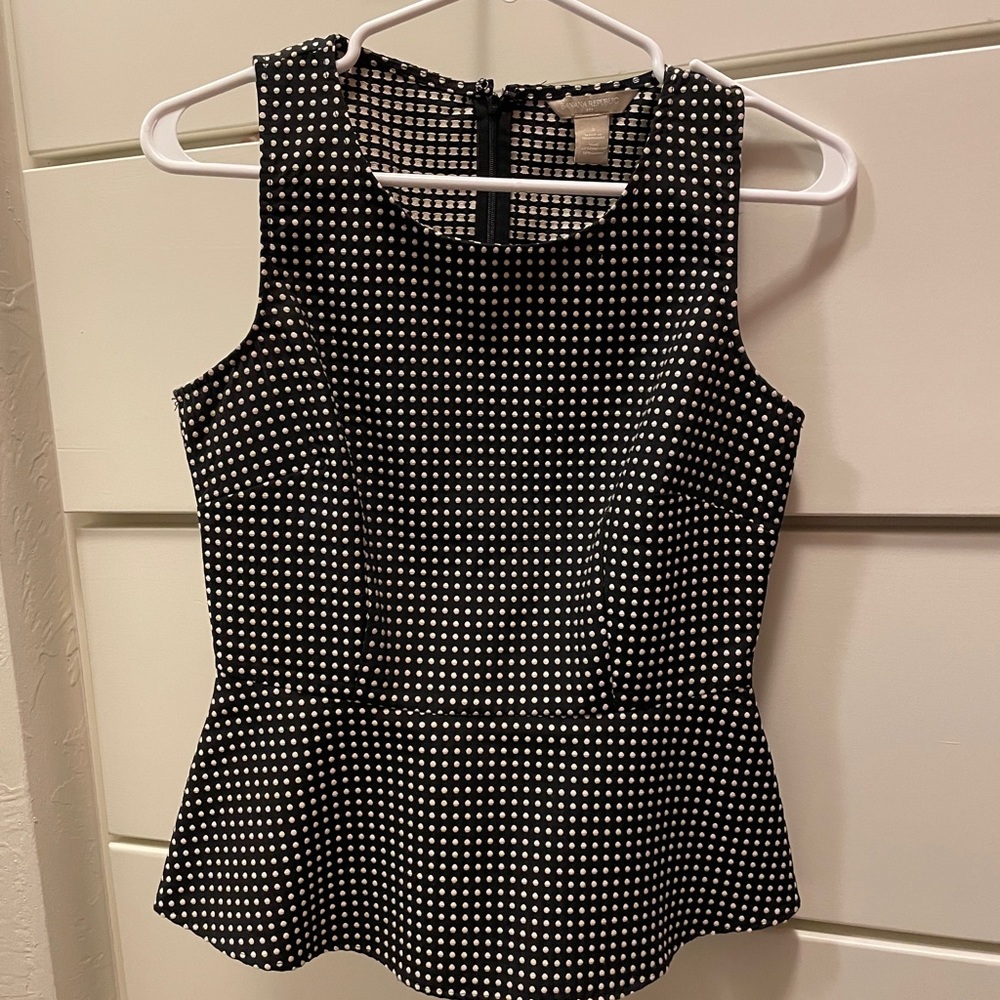 Banana Republic polka dot peplum top